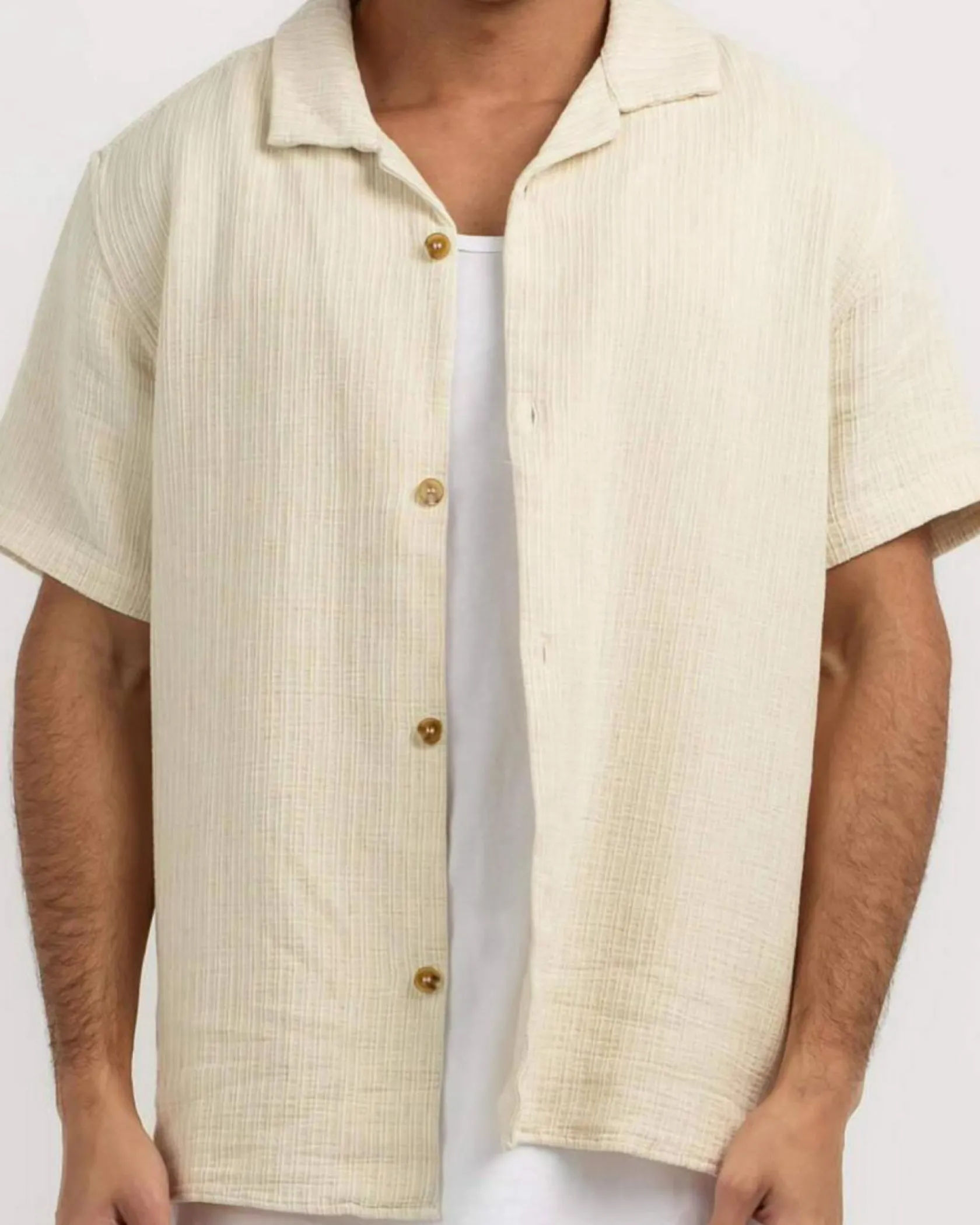 Rhythm Ensenada Short Sleeve Shirt Natural Hot