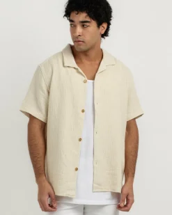 Rhythm Ensenada Short Sleeve Shirt Natural Hot