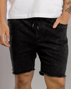 Skylark Ensnare Elastic Waist Shorts Washed Black Discount