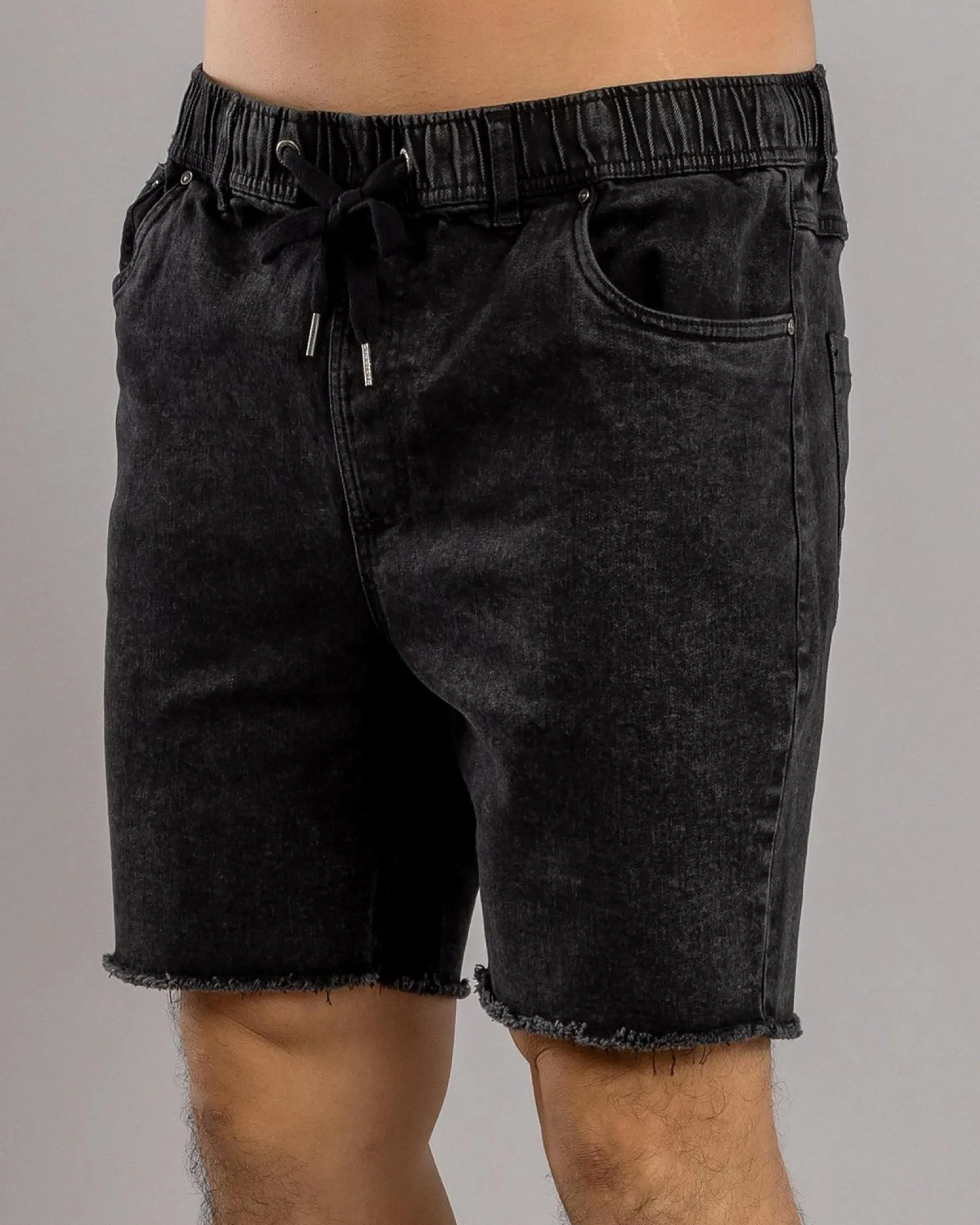Skylark Ensnare Elastic Waist Shorts Washed Black Discount