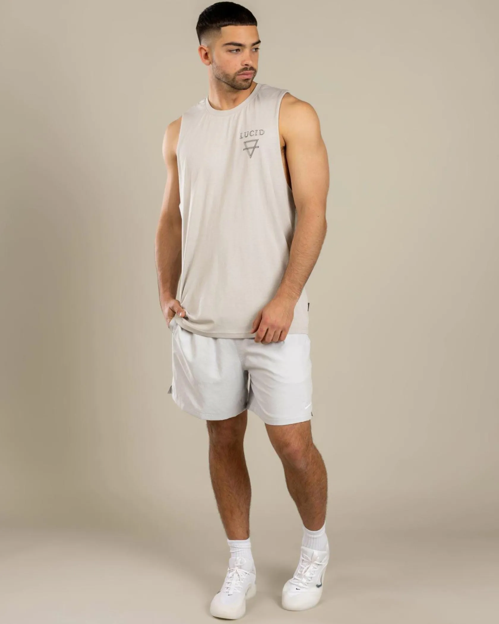 Lucid Envelop Muscle Tank Stone Discount