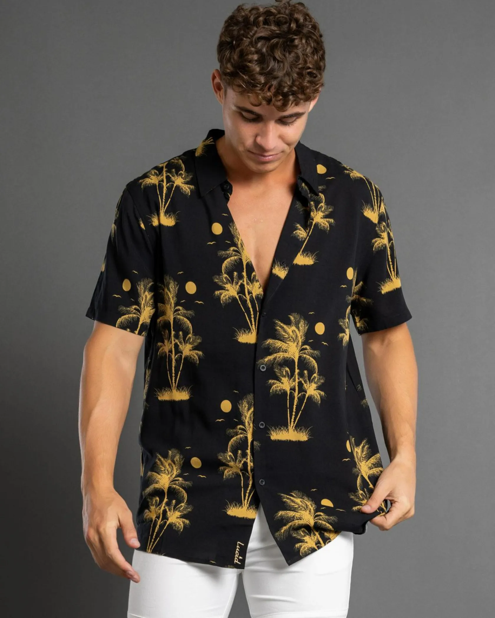 Lucid Escapade Short Sleeve Shirt Black - Tan Sale
