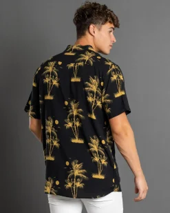 Lucid Escapade Short Sleeve Shirt Black - Tan Sale