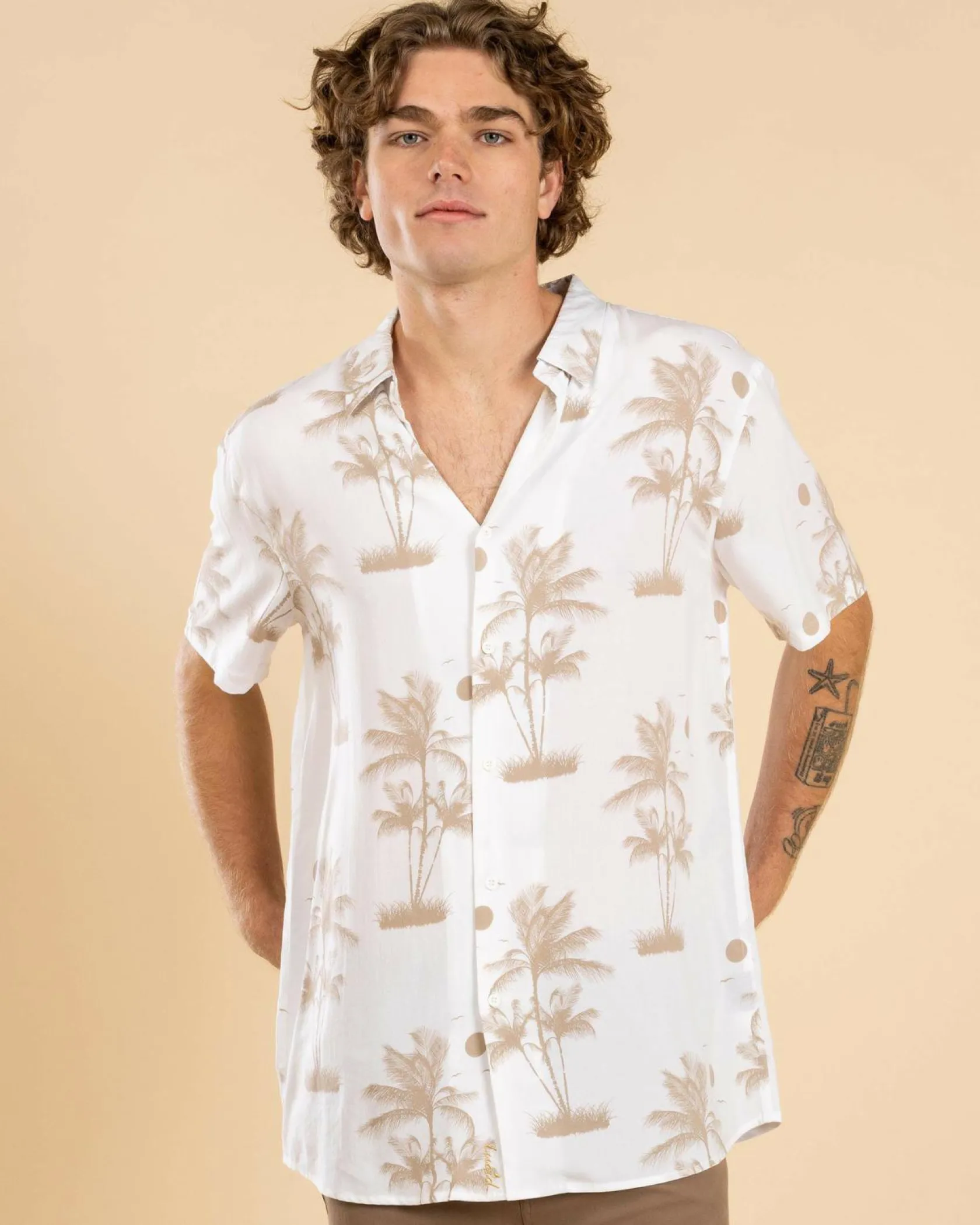 Lucid Escapade Short Sleeve Shirt Tan - White Outlet