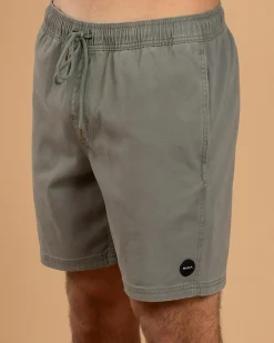 RVCA Escape Elastic Shorts Sage Leaf Clearance