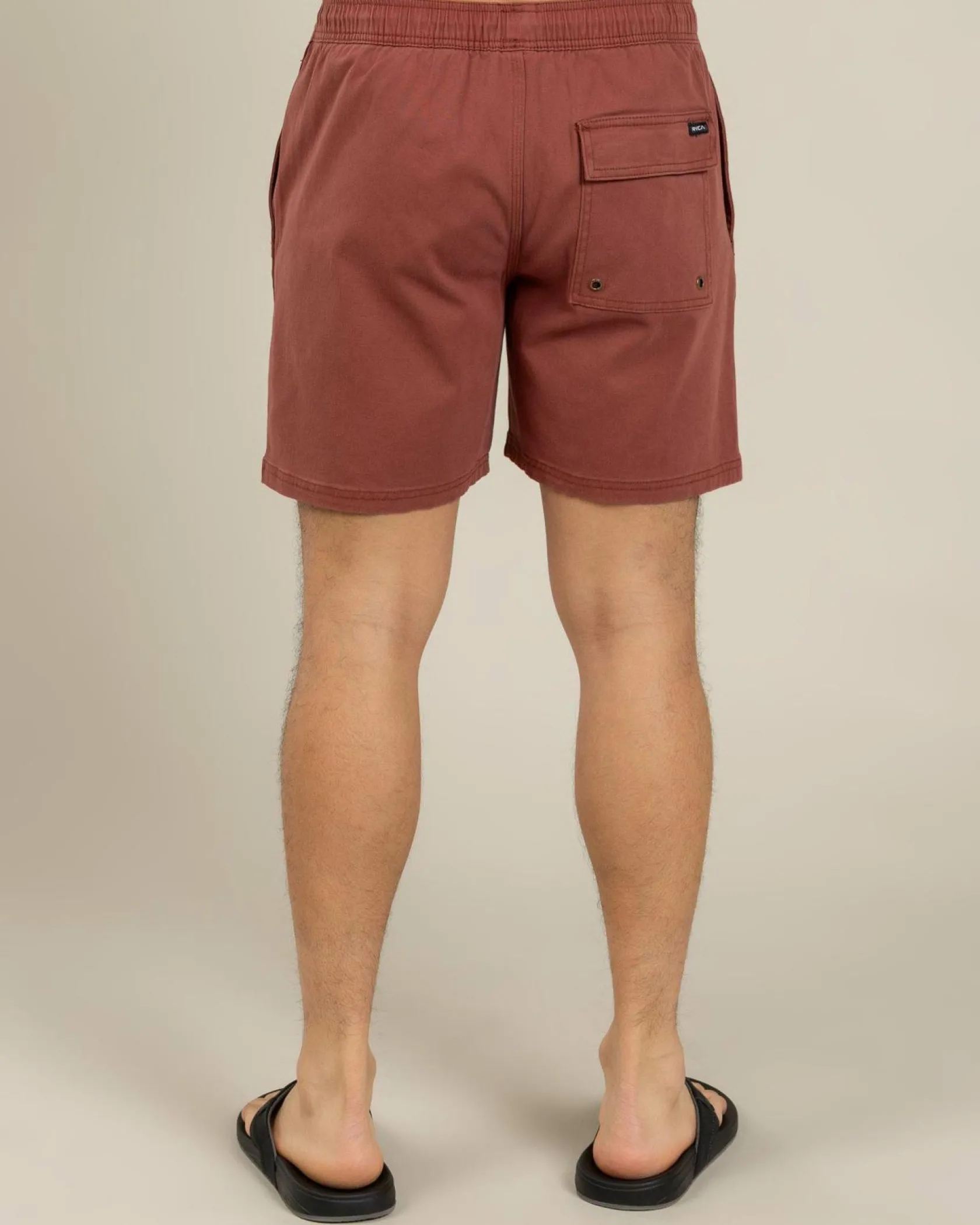 RVCA Escape Elastic Shorts Red Earth Outlet