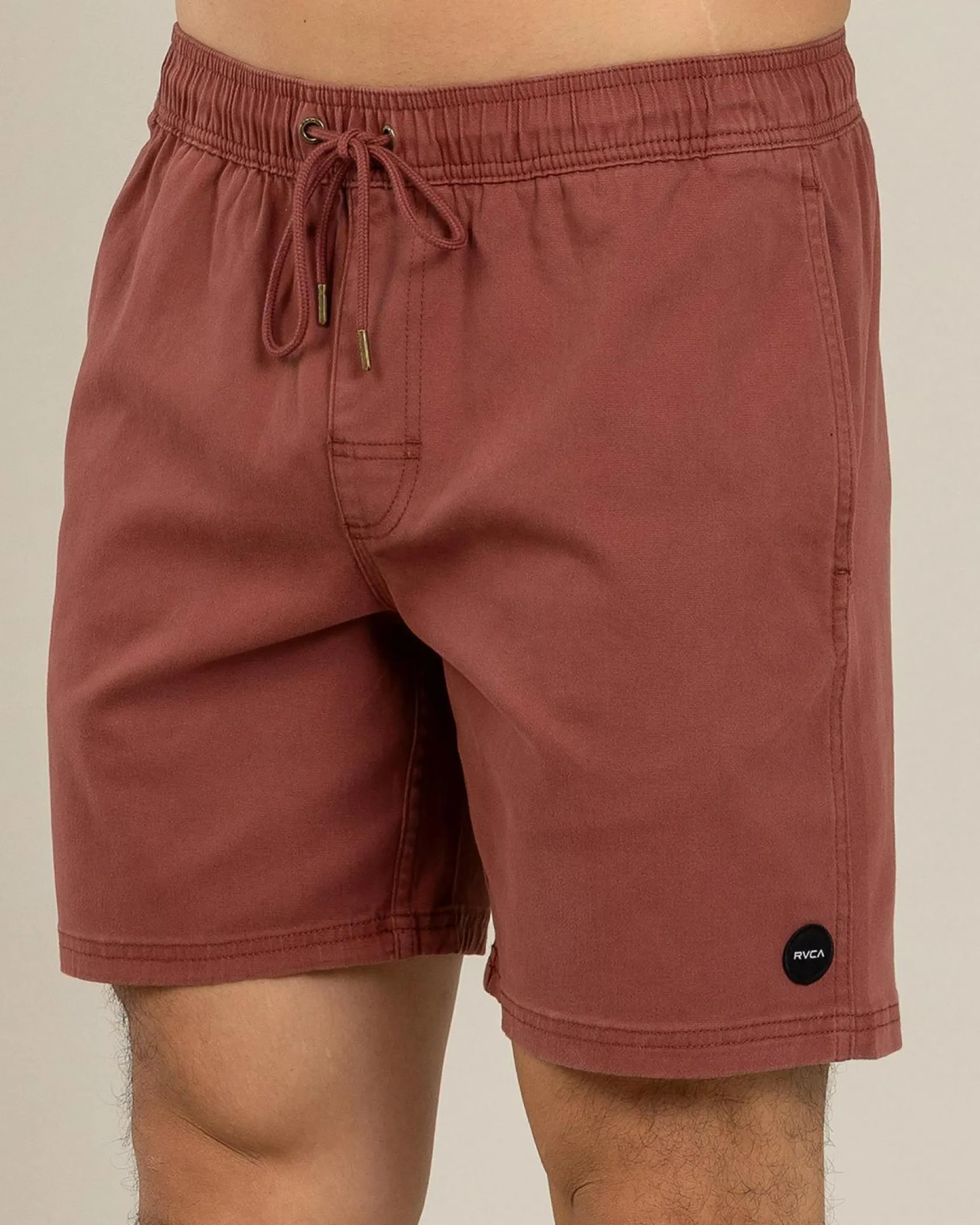 RVCA Escape Elastic Shorts Red Earth Outlet