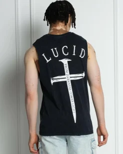 Lucid Essence Muscle Tank Navy Acid Sale