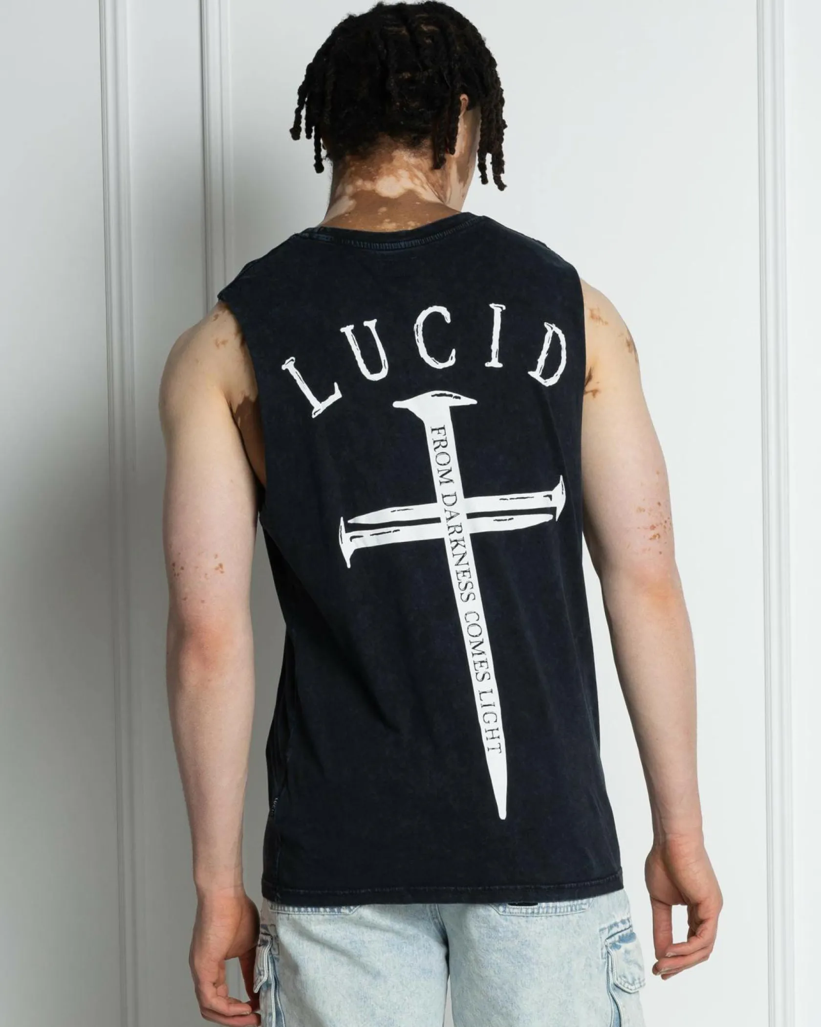 Lucid Essence Muscle Tank Navy Acid Sale
