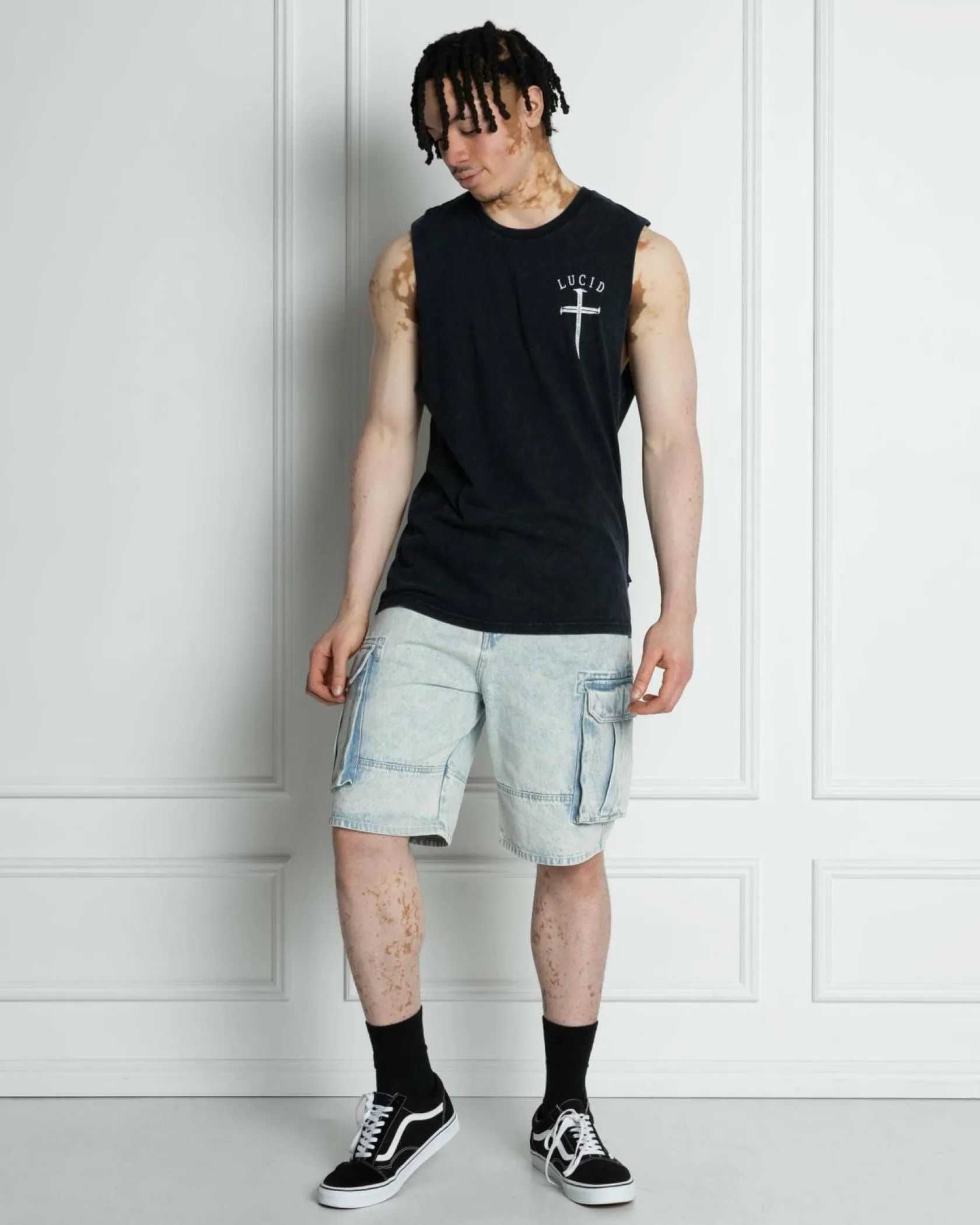 Lucid Essence Muscle Tank Navy Acid Sale