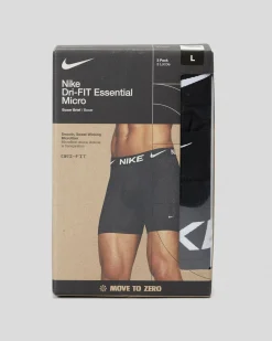 Nike Essential Micro Boxer Briefs 3 Pack Black/black/black New
