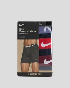 Nike Essential Micro Boxer Brief 3 Pack Black - World Indigo/university Red/dark Red Wb Sale