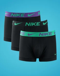 Nike Essential Micro Trunk 3 Pack Black - Green Shock/wild Violet/black Texturedwb New