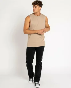 Lucid Essential Muscle Tank Sand New