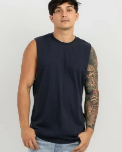 Lucid Essential Muscle Tank Navy Discount