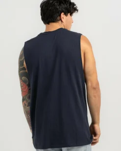 Lucid Essential Muscle Tank Navy Discount
