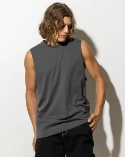 Lucid Essential Muscle Tank Charcoal Outlet