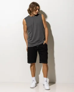 Lucid Essential Muscle Tank Charcoal Outlet