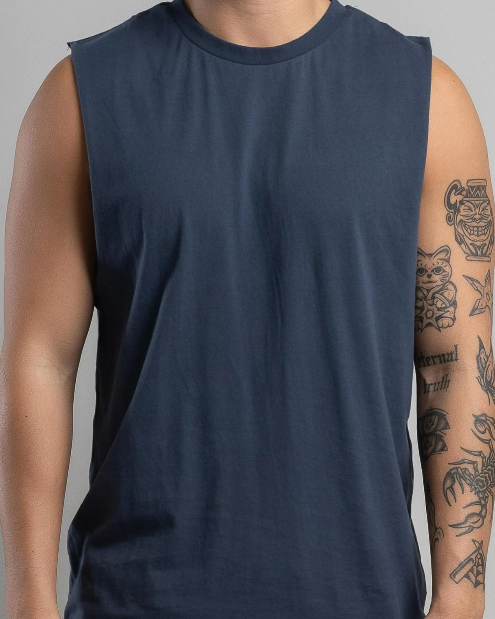 Lucid Essential Muscle Tank Midnight Blue Discount