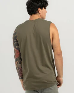 Lucid Essential Muscle Tank Olive Outlet