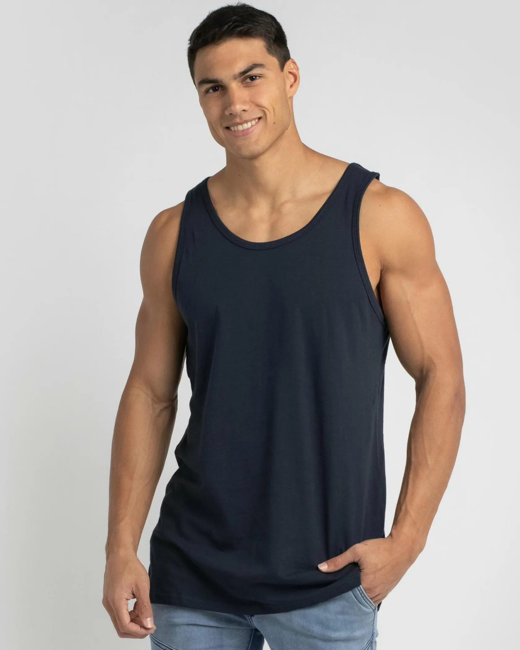 Lucid Essential Singlet Navy Online
