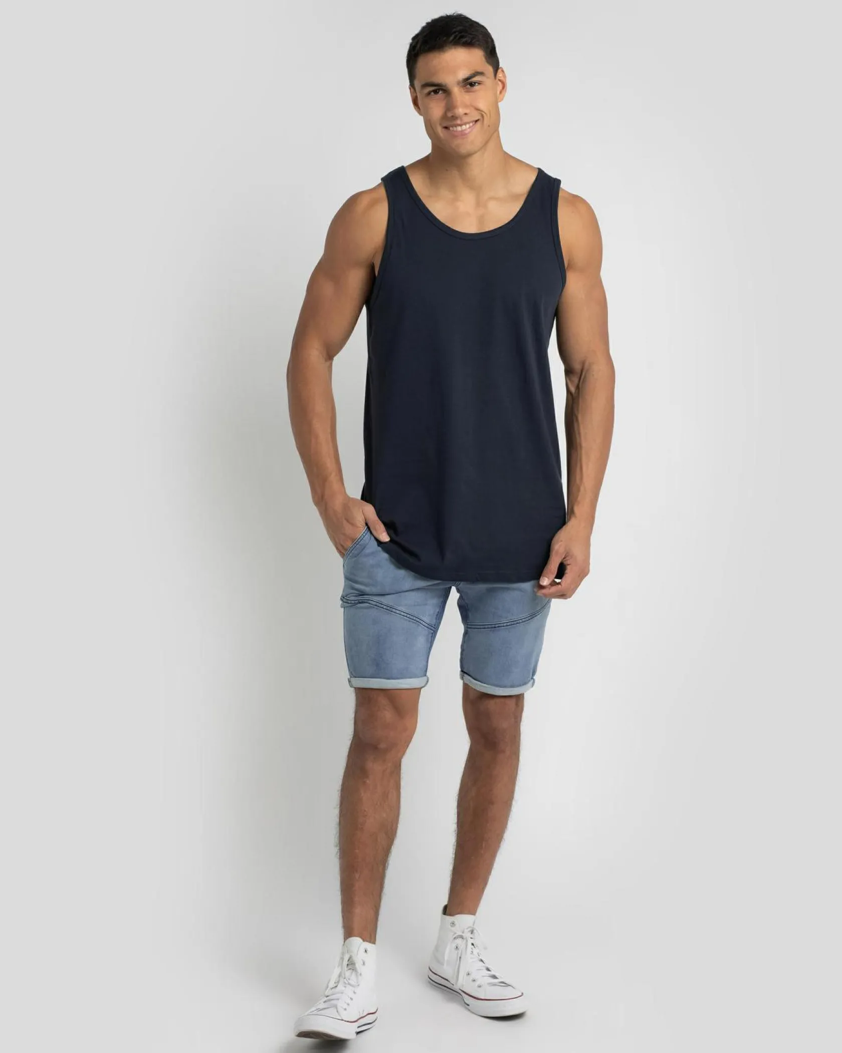 Lucid Essential Singlet Navy Online