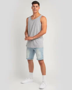 Lucid Essential Singlet Light Grey Marle Online