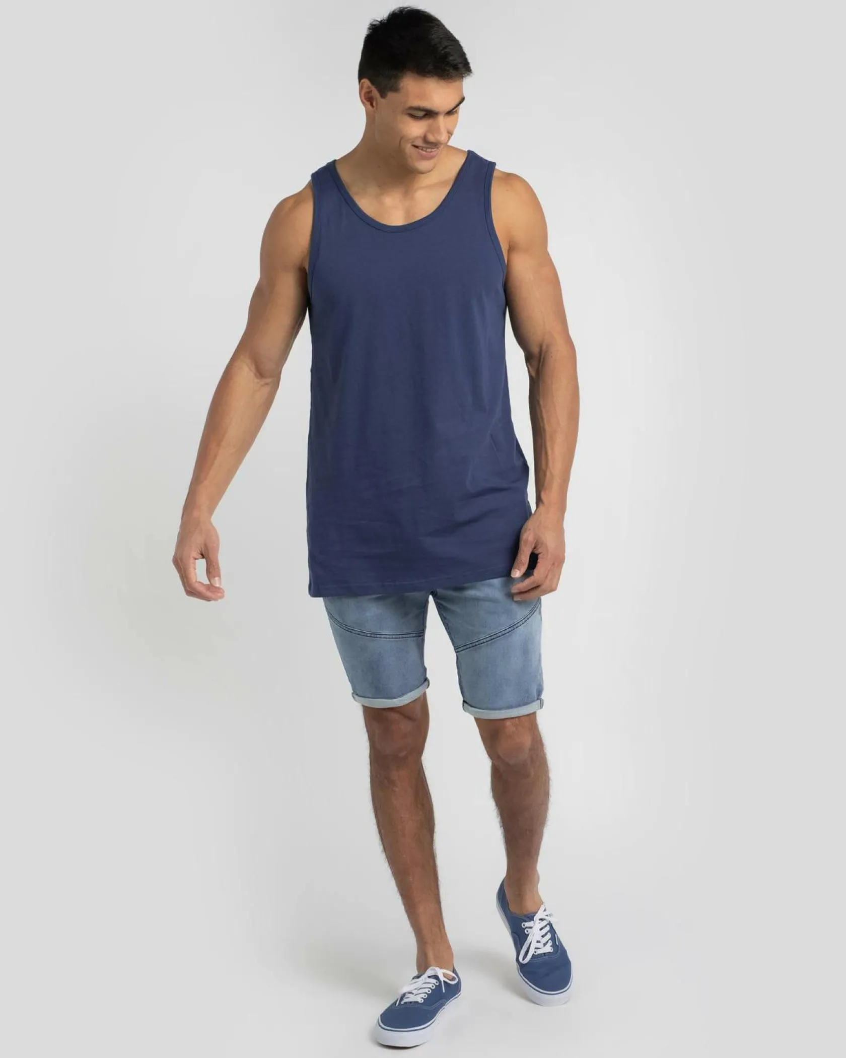 Lucid Essential Singlet Slate Blue Sale
