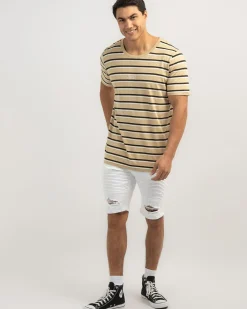 Lucid Essential Stripe T-Shirt Tan Hot