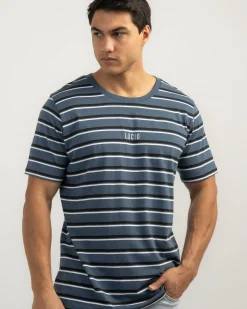 Lucid Essential Stripe T-Shirt Slate Discount