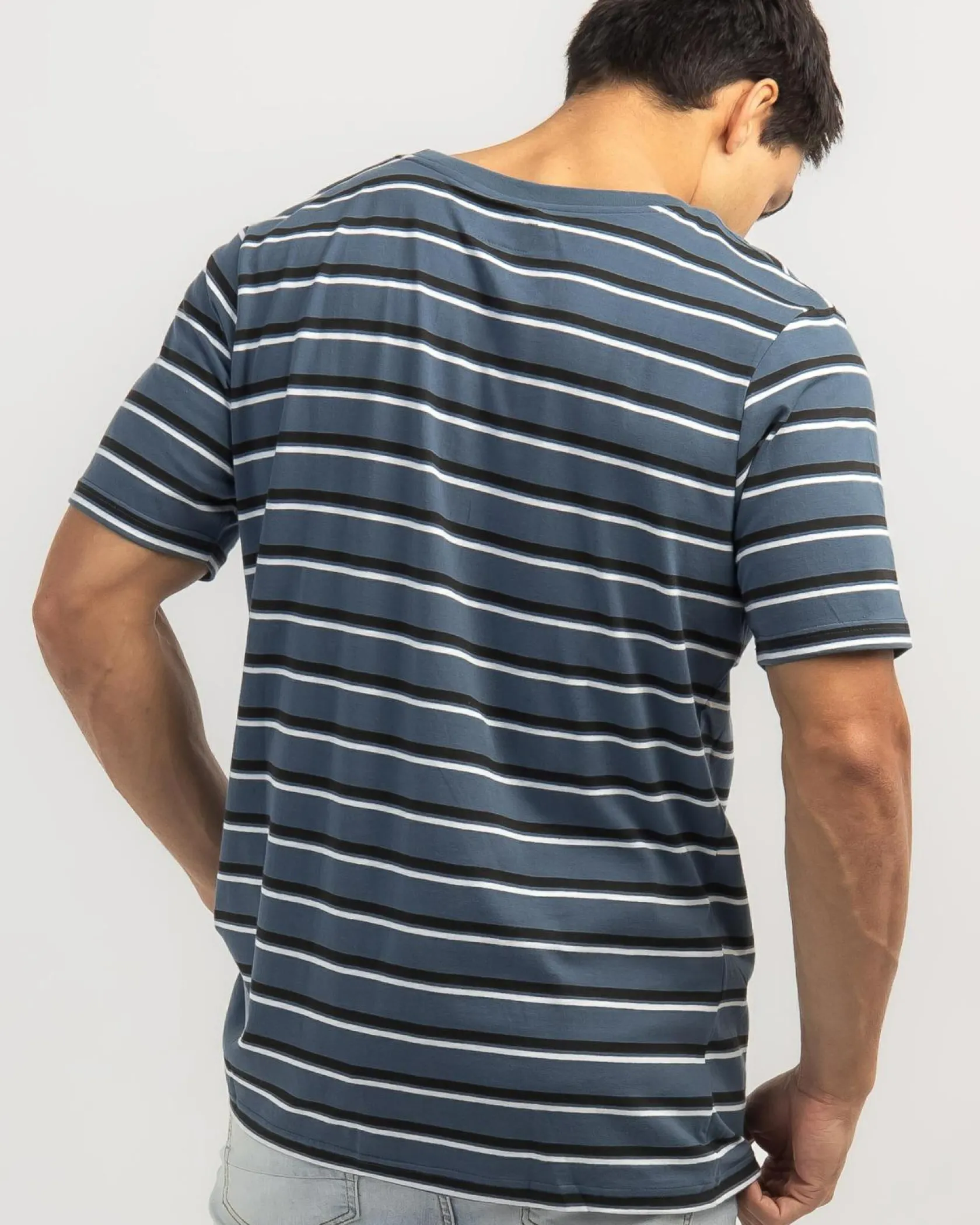 Lucid Essential Stripe T-Shirt Slate Discount