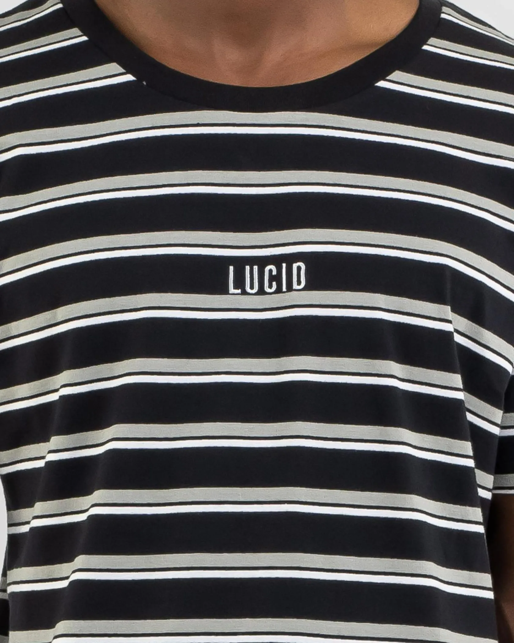 Lucid Essential Stripe T-Shirt Black Outlet