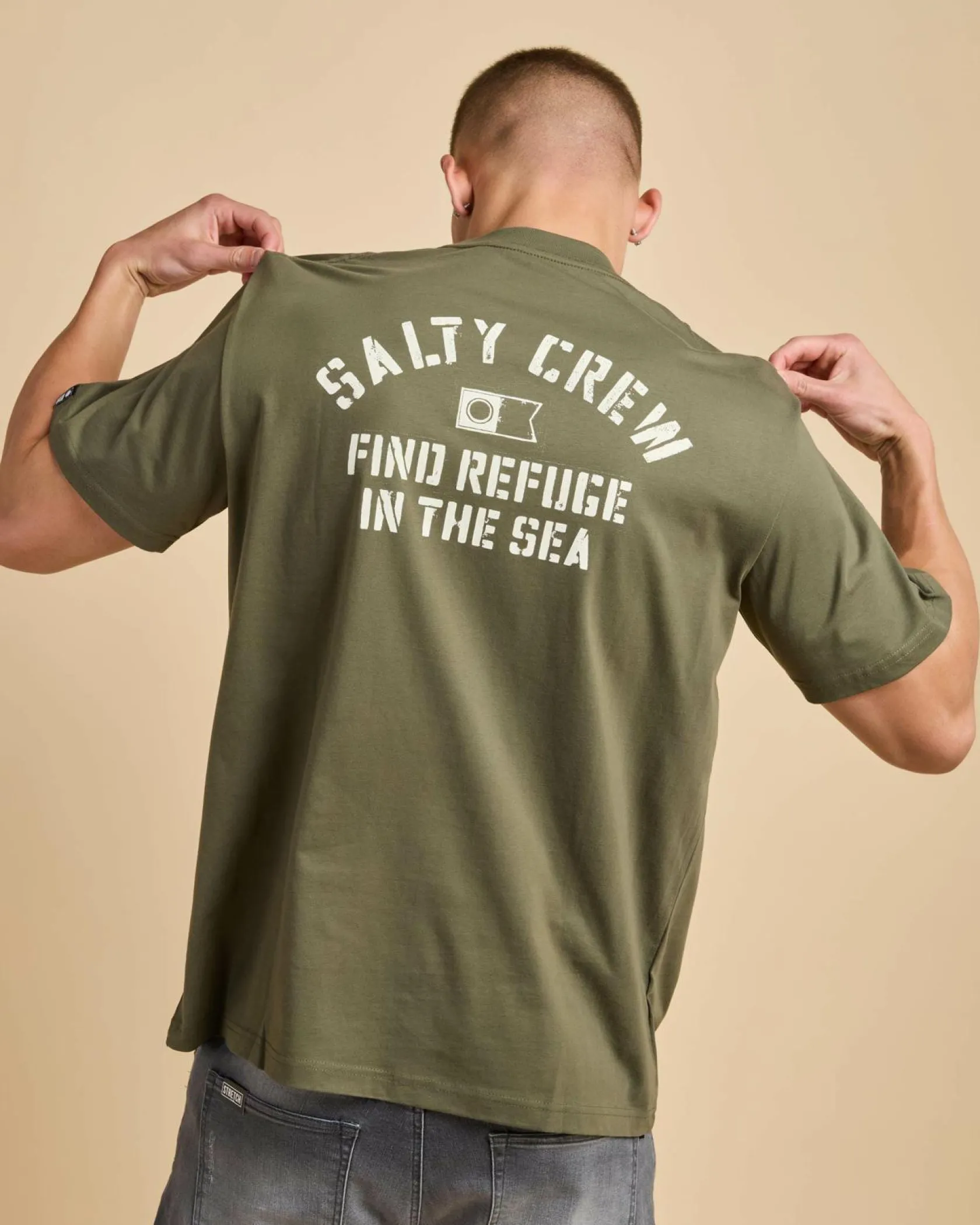 Salty Crew Even Keel Vintage T-Shirt Dusty Olive Discount