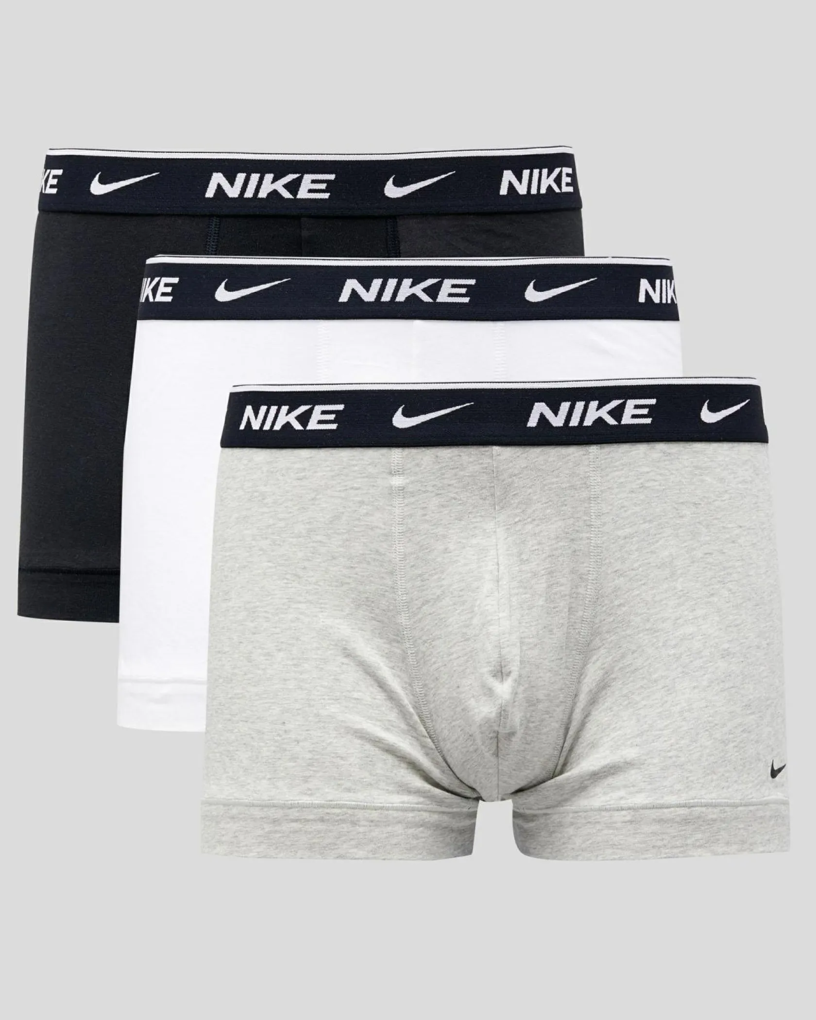 Nike Everyday Cotton Stretch Trunks 3 Pack White/ Grey/ Black Online