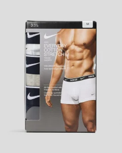 Nike Everyday Cotton Stretch Trunks 3 Pack White/ Grey/ Black Online