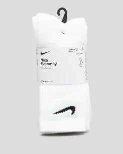 Nike Everyday Cushion Crew Socks 3 Pack White/black Discount