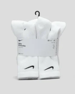 Nike Everyday Cushioned Crew Socks 6 Pack White/black