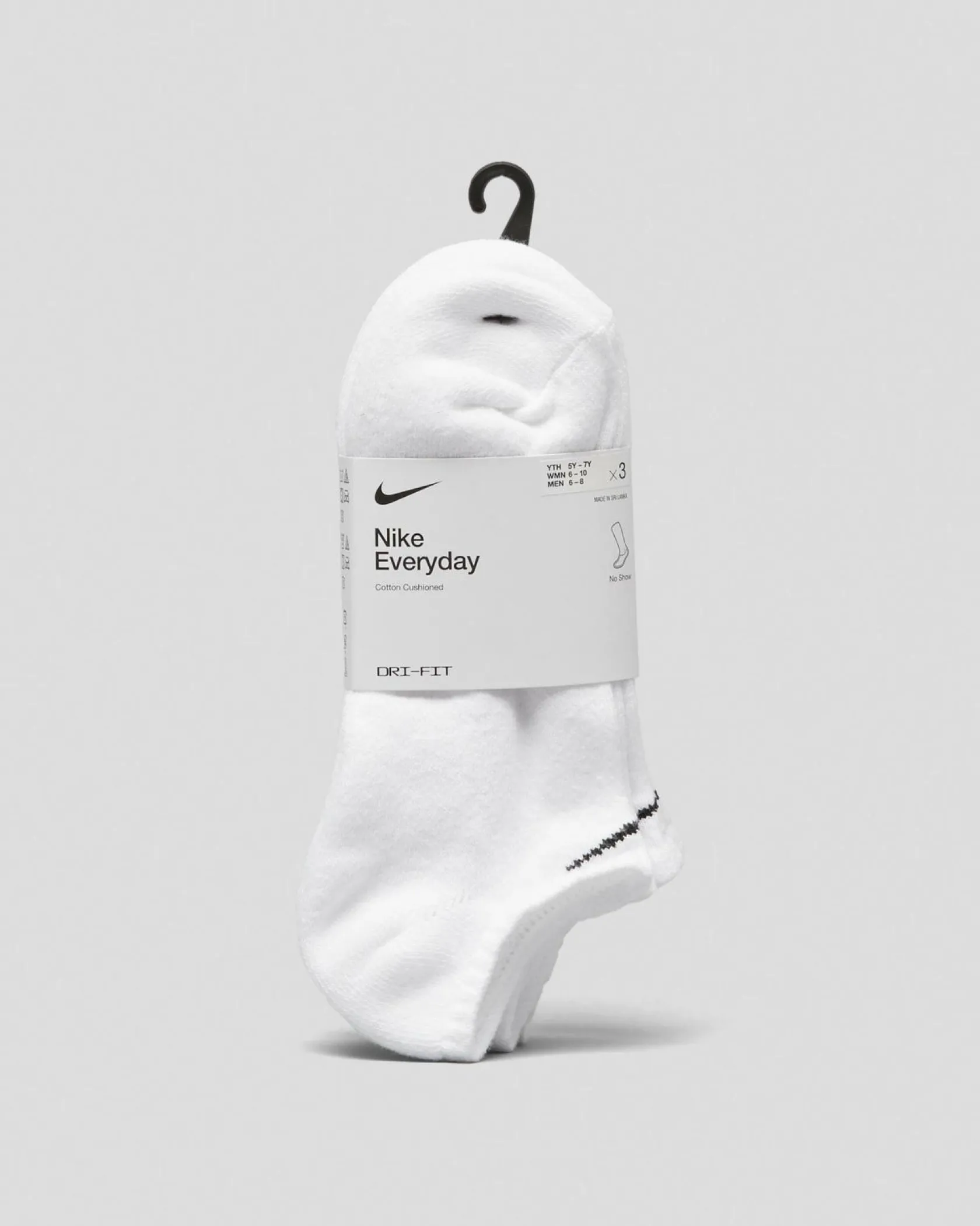 Nike Everyday Cushioned No Show Socks 3 Pack White/black Outlet