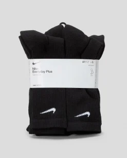 Nike Everyday Plus Cushioned Socks 6 Pack Black/white New