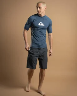 Quiksilver Everyday UPF50 Comp Short Sleeve Rash Vest Vintage Indigo Best
