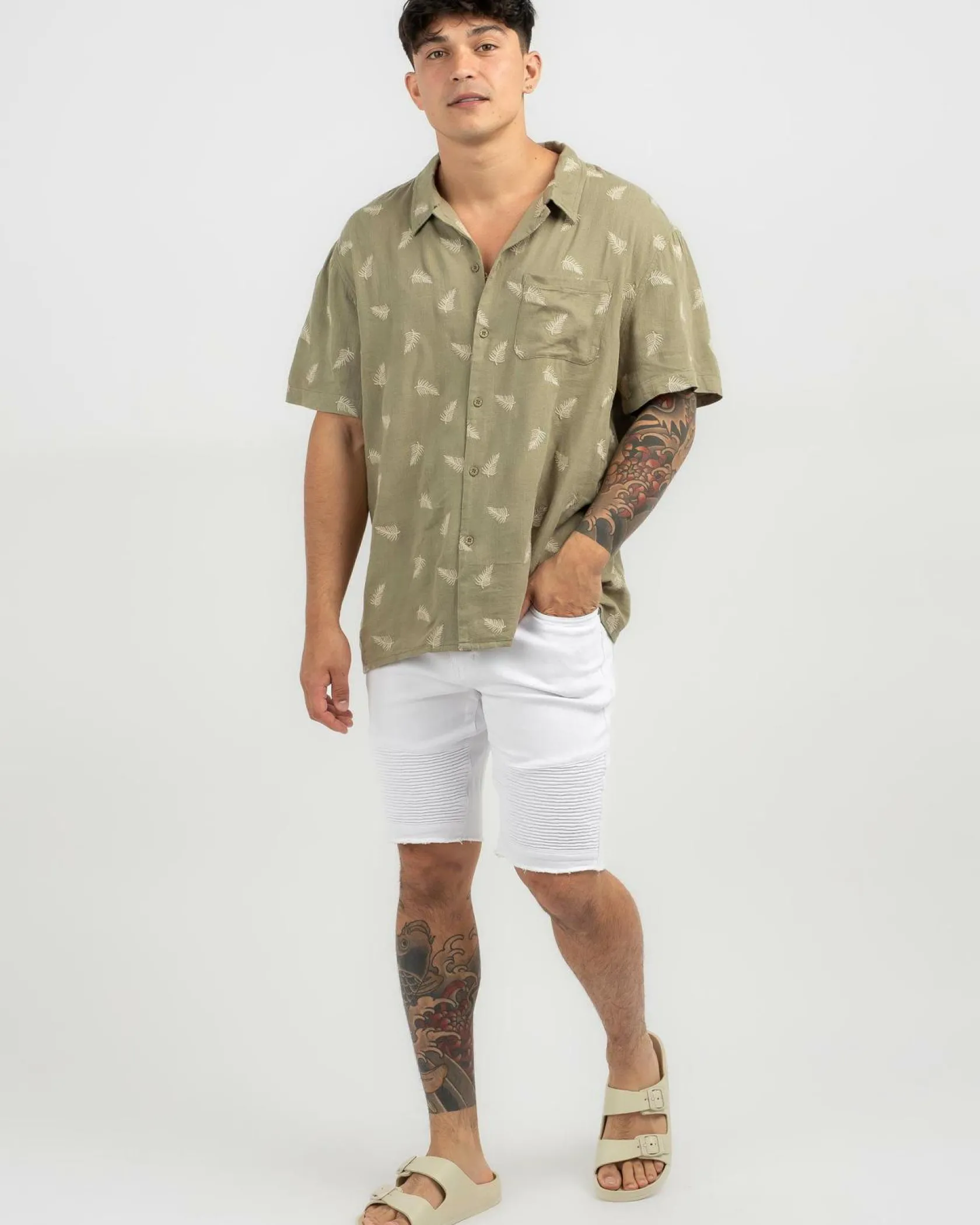 Lucid Expansion Denim Shorts White Hot