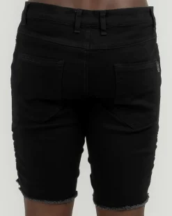 Lucid Expansion Denim Shorts Jet Black Clearance
