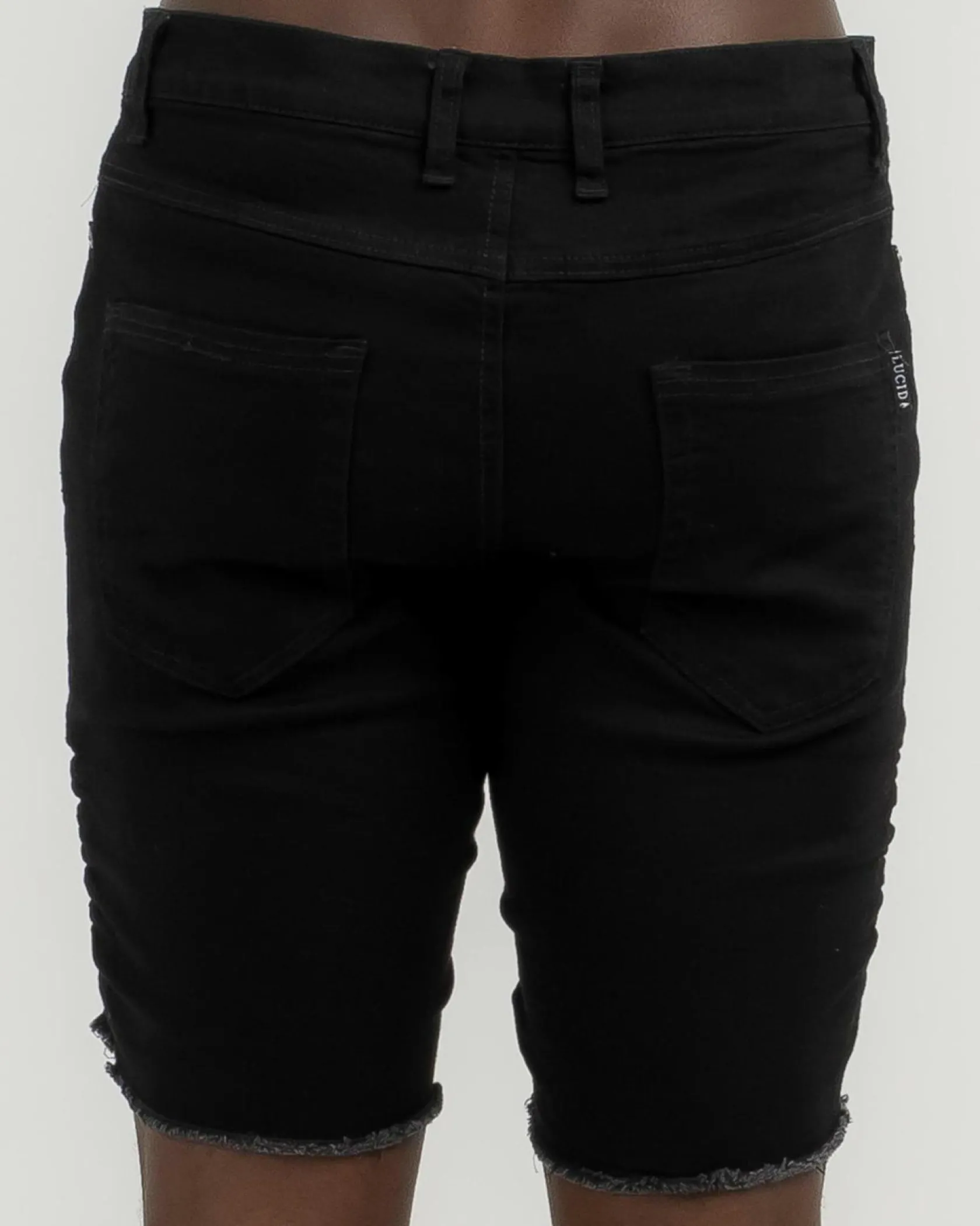 Lucid Expansion Denim Shorts Jet Black Clearance