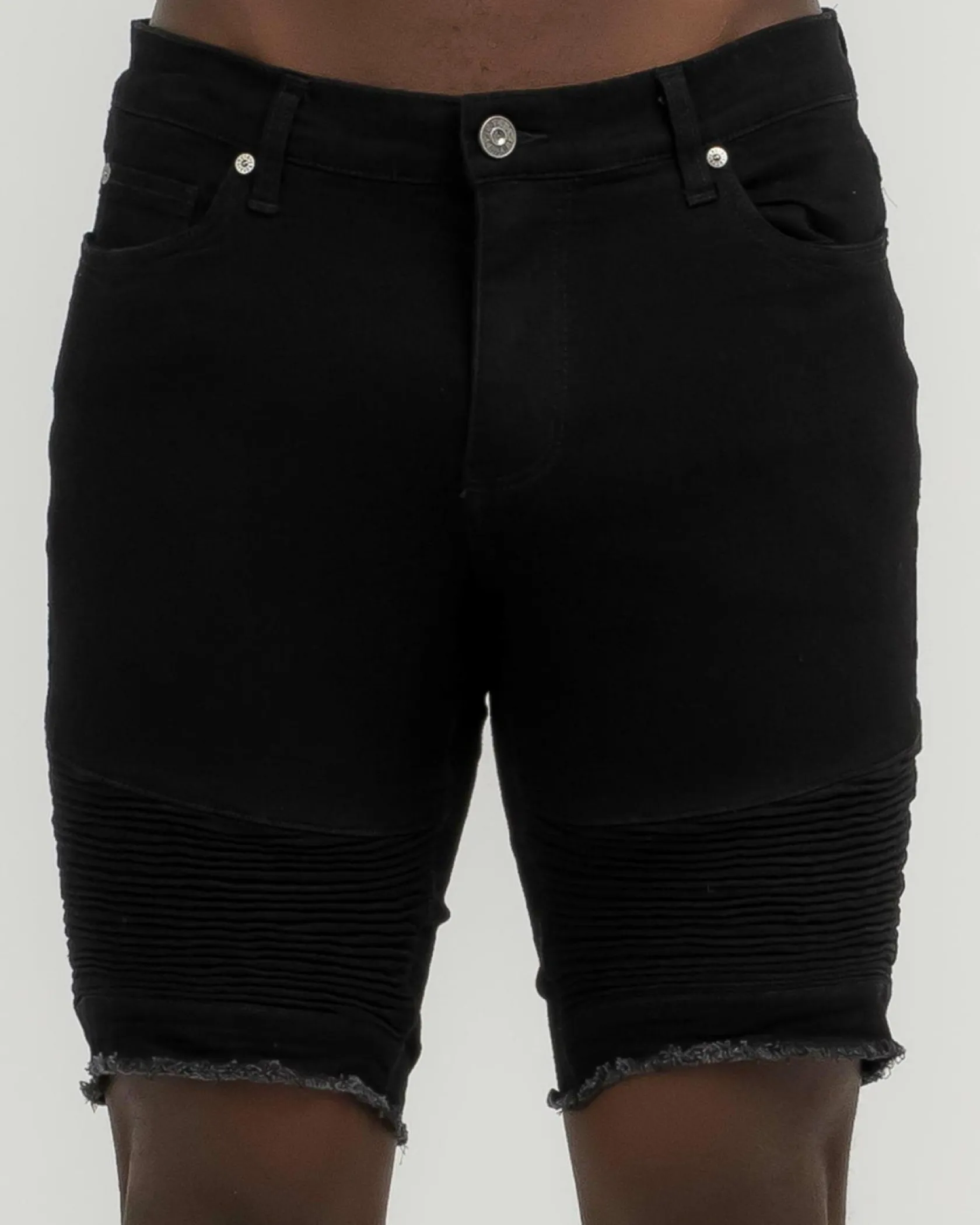 Lucid Expansion Denim Shorts Jet Black Clearance