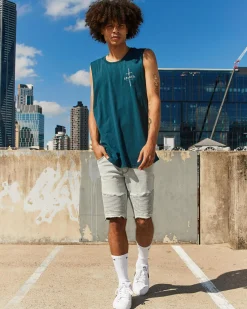 Lucid Expansion Denim Shorts Light Blue Online