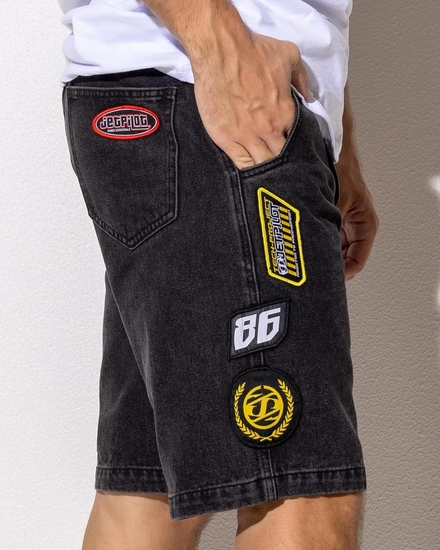 Jetpilot Factory Denim Shorts Black Sale