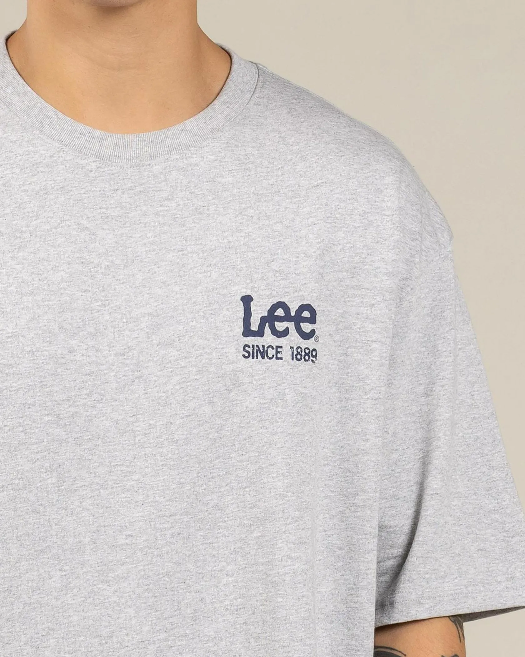 Lee Fade Away Baggy T-Shirt Grey Marle Discount