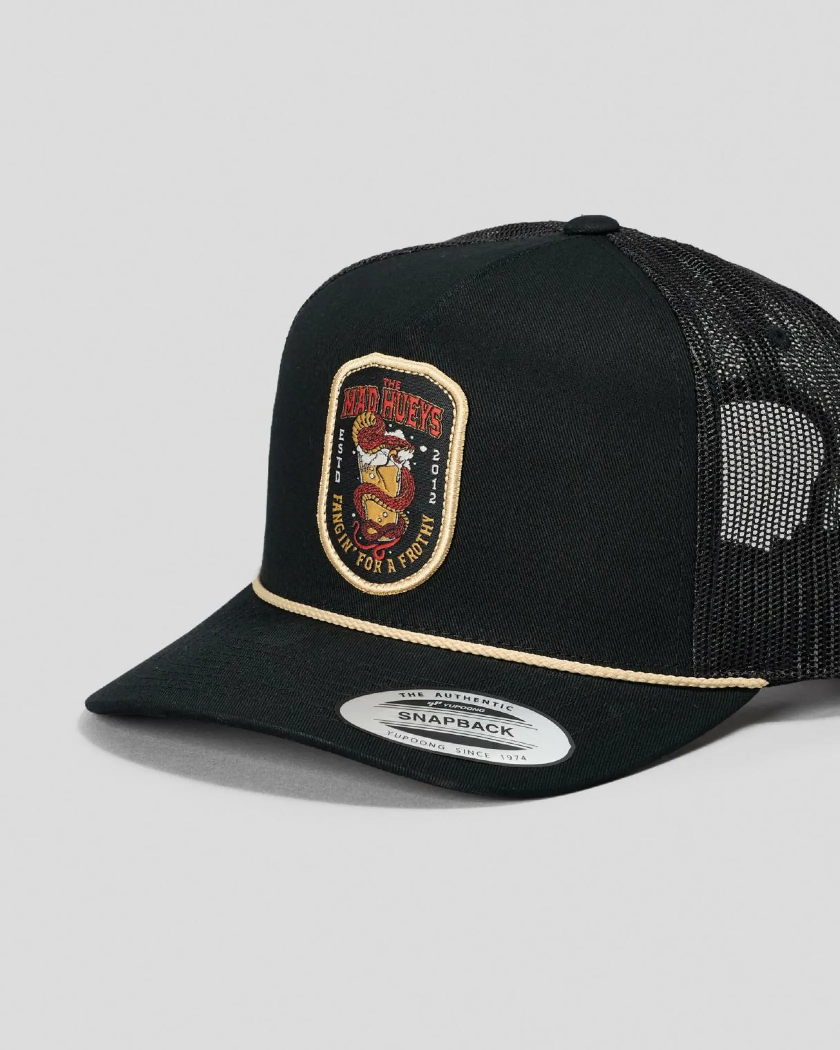 The Mad Hueys Fangin Twill Trucker Cap Black Best