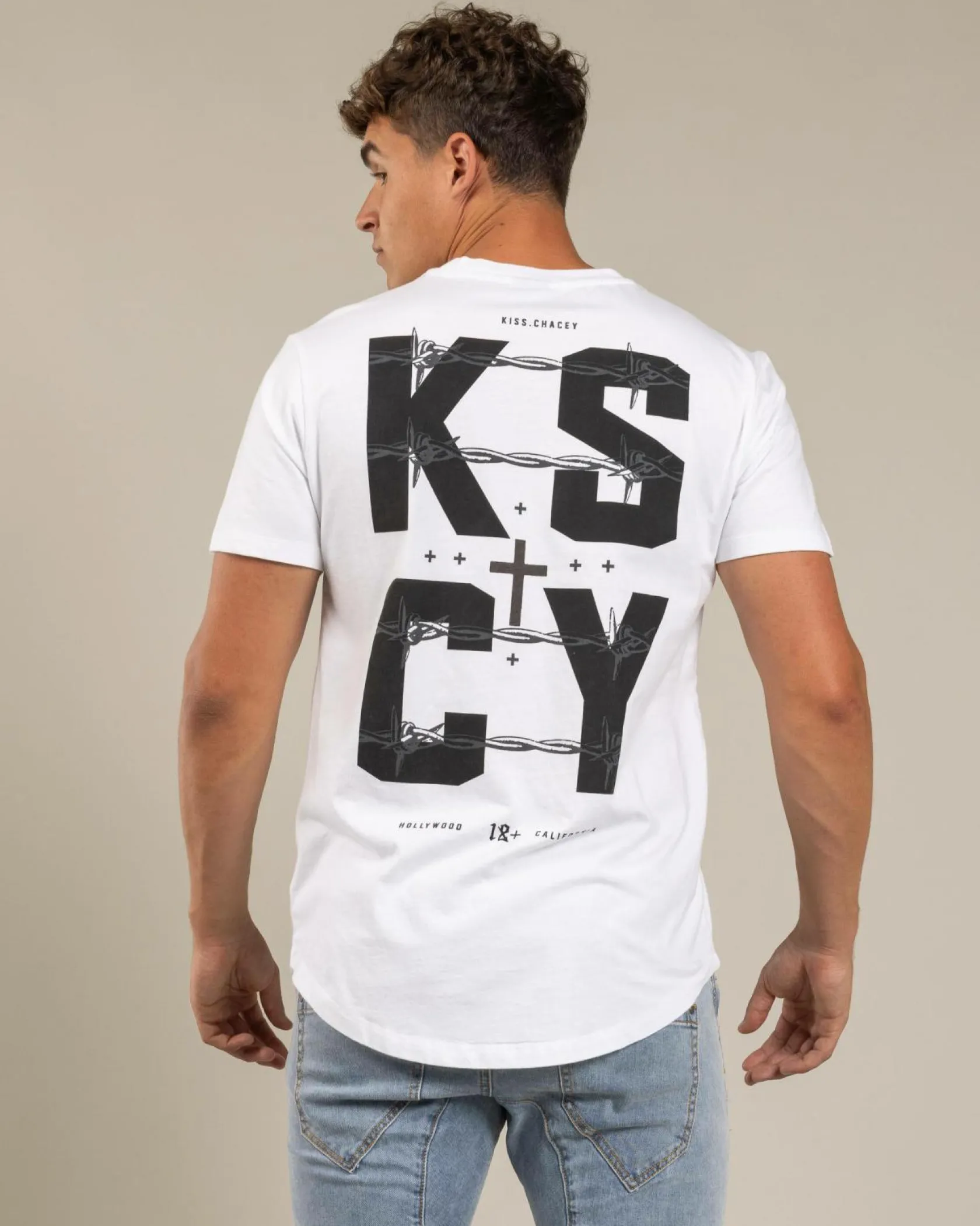 Kiss Chacey Fenced Dual Curved T-Shirt Optical White Discount