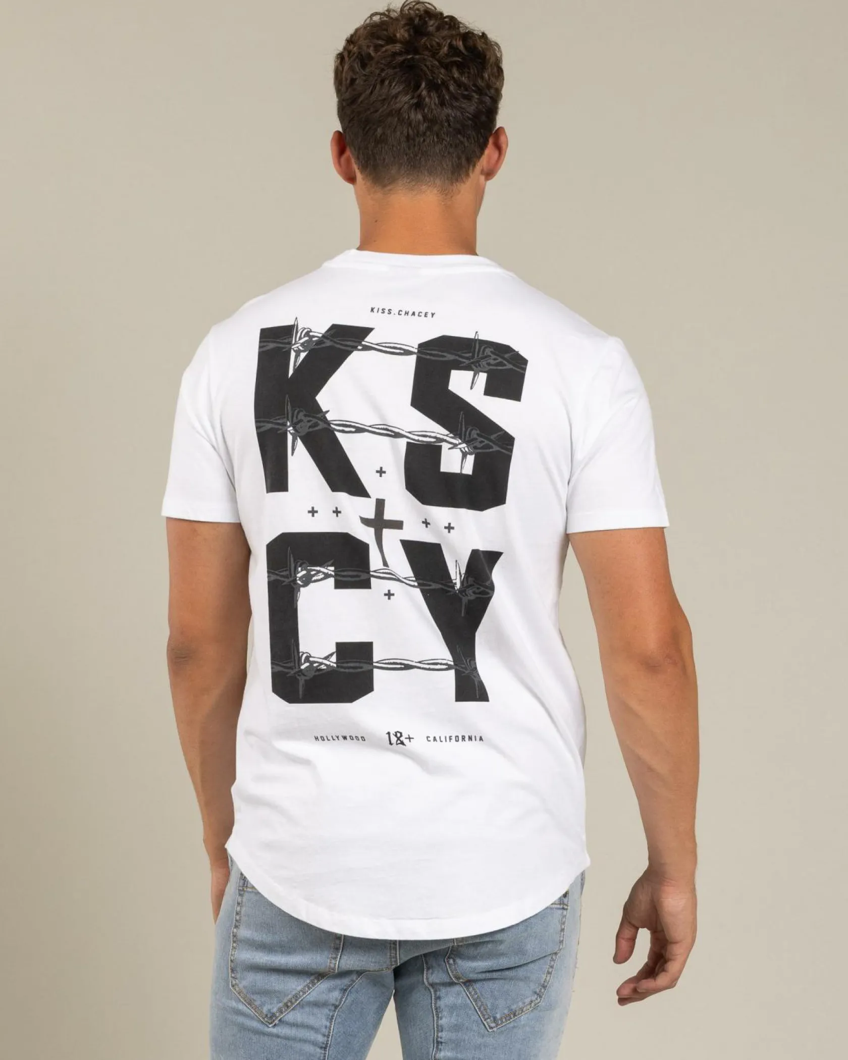 Kiss Chacey Fenced Dual Curved T-Shirt Optical White Discount